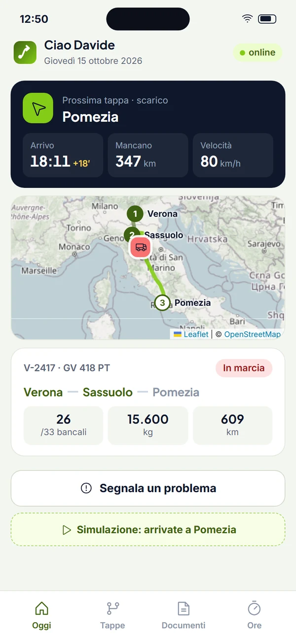 Nixsa Cargo: l’app dell’autista durante il viaggio